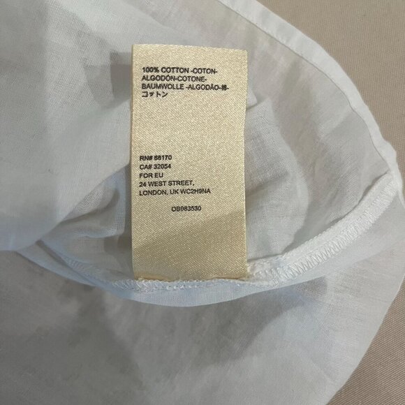 Anthropologie White Cotton Eyelet Lantern Sleeve Off-Shoulder Boho Dress Sz 12 - Picture 10 of 16